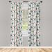 East Urban Home Ambesonne Fox 2 Panel Curtain Set, Orange Foxes In A Snowy Winter Forest Animals Of Cold Climates Cartoon | 63 H in | Wayfair