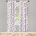 East Urban Home Ambesonne Ice Cream Curtains, Pattern w/ Refreshing Watercolor Popsicles On White Background | 63 H in | Wayfair