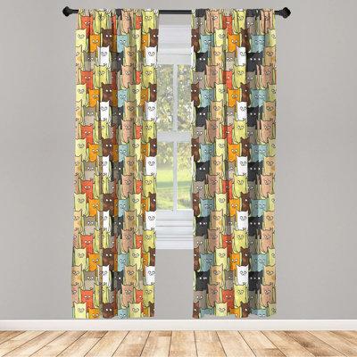 East Urban Home Cats Room Darkening Rod Pocket Curtain Panels Polyester, Size 63.0 H in | Wayfair D58D64E4E0AB48189E2BE700ADDAF541