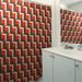 East Urban Home Geometric Single Shower Curtain Polyester in Orange/Red/Blue | 74 H x 71 W in | Wayfair B2B5BF0AEA154EBDA50FE2A284FAD28A