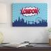 East Urban Home Comic Book Skyline Series: London Graphic Art on Wrapped Canvas in Black/Blue/Green | 8 H x 12 W x 0.75 D in | Wayfair