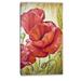 Design Art Poppies in Wheat Floral Painting Print on Wrapped Canvas Metal in Green/Red | 32 H x 16 W x 1 D in | Wayfair PT6381-16-32