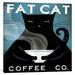 East Urban Home Fat Cat Coffee Co. by Ryan Fowler - Gallery-Wrapped Canvas Giclée Print Canvas, in Black/Blue/White | Wayfair ESRB4324 34370799