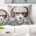 East Urban Home Animal Funny Hipster Poodle w/ Glasses Pillow Polyester/Polyfill blend | 16 H x 16 W x 5 D in | Wayfair