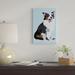 East Urban Home 'Woof On Blue' By Julie Ahmad Graphic Art Print on Wrapped Canvas Canvas, in Black/Blue/Green | 12 H x 8 W x 0.75 D in | Wayfair