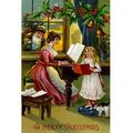 Buyenlarge 'A Merry Christmas' Graphic Art in Green/Pink/Yellow | 30 H x 20 W x 1.5 D in | Wayfair 0-587-22960-8C2030