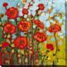 Picture Perfect International "Poppies I" by Jennifer Lommers Painting Print on Wrapped Canvas in Blue/Red/Yellow | 18 H x 18 W x 1 D in | Wayfair