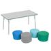 Factory Direct Partners Contour Super Collection Adjustable Height Rectangular Activity Table & Chair Set Laminate/ in Gray/Green | 30 H in | Wayfair