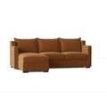 Orange/Brown Sectional - My Chic Nest Parker 96" Wide Left Hand Facing Modular Sofa & Chaise | 34 H x 96 W x 68 D in | Wayfair 542-1035-1130