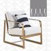 Elle Decor Mirabelle Outdoor Accent Chair Metal in Gray/Blue | 30 H x 26 W x 32.5 D in | Wayfair ODCH20003A