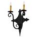 Fleur De Lis Living Grindle 2-Light Candle Wall Light Metal in Black | 18 H x 12 W x 6 D in | Wayfair E71F9AFD8869423F85B93B26C83A7F9C