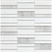 Emser Tile La Vie™ Beveled Glass Grid Mosaic Tile Natural Stone/Mixed Material/Glass/Marble in White | 0.25 D in | Wayfair W13LAVIWH1212MO