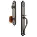 Grandeur Arc One-Piece Complete Inactive Dummy Handleset w/ S Grip and Baguette Amber Knob in Gray | 19 H x 3 W x 3 D in | Wayfair 848343