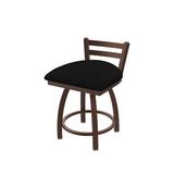 Holland Bar Stool Jackie 18" Tall Metal Vanity Stool Faux Leather/Upholstered/Leather/Metal in Black/Brown | 31 H x 17 W x 17 D in | Wayfair