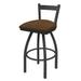 Holland Bar Stool 821 Catalina Low Back Swivel Bar Stool Upholstered/Metal in Gray/Brown | 39 H x 18 W x 18 D in | Wayfair 82130PW026