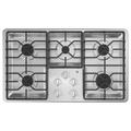 GE Appliances Built-in 36" Gas Cooktop w/ 5 Burners, Stainless Steel in Gray | 4.75 H x 21 W x 36 D in | Wayfair JGP3036SLSS