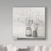 Gracie Oaks 'Pussy Willow Still Life Gray Pots Shiplap' Acrylic Painting Print on Wrapped Canvas in Green | 14 H x 14 W x 2 D in | Wayfair