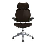 Humanscale Freedom Headrest Task Chair Genuine Leather Aluminum/Upholstered in Black/Brown | 42 H x 26.75 W x 25 D in | Wayfair F211ATL21AXFSHNSC