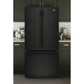 GE Appliances 33" Energy Star French Door 24.7 cu. ft. Refrigerator in Black | 69.875 H x 32.75 W x 37.5 D in | Wayfair GNE25JGKBB