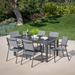 Latitude Run® Fiatt 8 Piece Outdoor Dining Set Metal in Gray | 94 W x 40 D in | Wayfair 5314187FF49B416BB147EDD180437C8B