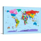 Andover Mills™ Baby & Kids 'Children's Art Map Of The World' by Oswaldo Graphic Art Print in Green/Red | 8 H x 12 W x 1.5 D in | Wayfair