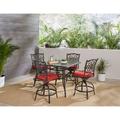 Astoria Grand Ricci Square 4 - Person 42" Long Aluminum Bar Height Outdoor Dining Set w/ Cushions Metal in Brown | 35.94 H x 42 W x 42 D in | Wayfair