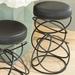 Global Views Ring Stool Upholstered/Leather/Metal/Genuine Leather in Black/Brown | 25 H x 17 W x 17 D in | Wayfair 9.91392