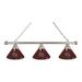 Holland Bar Stool NCAA 3 - Light Pool Table Lights Linear Pendant in Gray | 13 H x 54 W x 14 D in | Wayfair BL3CHSouCar