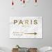 House of Hampton® Paris to LA Road Sign Marble by Oliver Gal - Wrapped Canvas Textual Art Print Canvas, Wood | 10 H x 15 W x 1.5 D in | Wayfair