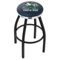 Holland Bar Stool NCAA Swivel 25" Counter Stool Upholstered/Metal in Black/Brown | 25 H x 18 W x 18 D in | Wayfair L8B2C25ND-Lep