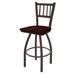 Holland Bar Stool Contessa Swivel Solid Wood Counter, Bar & Extra Tall Stool Wood/Metal in Gray/Indigo/Brown | 39 H x 16 D in | Wayfair