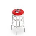 Holland Bar Stool NCAA Bar & Counter Stool Plastic/Acrylic/Leather/Metal/Faux leather in Gray | 30 H x 18 W x 18 D in | Wayfair L7C3C25WI-Bdg