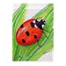 Betsy Drake Interiors Ladybug 1-Sided Polyester Garden Flag in Gray/Green | 18 H x 12.5 W in | Wayfair FL457