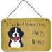Caroline's Treasures Bernese Mountain Dog Spoiled Dog Lives Here by Denny Knight Graphic Art Plaque Metal | 8 H x 12 W x 0.05 D in | Wayfair