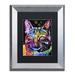 Trademark Fine Art 'Thoughtful Cat' Matted Framed Graphic Art on Canvas Canvas, Wood | 14 H x 11 W x 1.25 D in | Wayfair ALI1636-S1114BMF