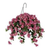House of Hampton® Faux Bougainvillea Trailing Hanging Flowering Plant in Suspended Planter Metal | 29 H x 22 W x 22 D in | Wayfair