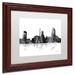 Trademark Fine Art 'Raleigh North Carolina Skyline BG-1' Matted Framed Graphic Art on Canvas Canvas, Wood | 11 H x 14 W x 0.5 D in | Wayfair
