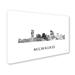 Trademark Fine Art "Milwaukee Wisconsin Skyline WB-BW" by Marlene Watson Graphic Art on Wrapped Canvas in Black/White | 12 H x 19 W x 2 D in | Wayfair