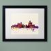 Trademark Fine Art 'Detroit MI Skyline' Framed Graphic Art Canvas | 11 H x 14 W x 0.5 D in | Wayfair MT0954-B1114MF