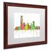 Trademark Fine Art 'Oklahoma City Oklahoma Skyline' Matted Framed Graphic Art Canvas, Wood | 11 H x 14 W x 0.5 D in | Wayfair MW0241-W1114MF