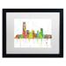 Trademark Fine Art 'Oklahoma City Oklahoma Skyline' Matted Framed Graphic Art Canvas, Wood | 11 H x 14 W x 0.5 D in | Wayfair MW0241-B1114MF