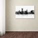 Trademark Fine Art 'Providence Rhode Island Skyline BG-1' Graphic Art on Wrapped Canvas in Black/White | 12 H x 19 W x 2 D in | Wayfair