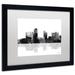 Trademark Fine Art 'Little Rock Arkansas Skyline BG-1' Matted Framed Graphic Art on Canvas Canvas, Wood | 11 H x 14 W x 0.5 D in | Wayfair