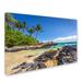 Trademark Fine Art "Tropical Beach" by Pierre Leclerc Photographic Print on Wrapped Canvas Canvas | 12 H x 19 W x 2 D in | Wayfair PL0240-C1219GG