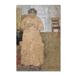 Trademark Fine Art 'Woman Knitting In Pink Dress' Print on Wrapped Canvas Canvas | 19 H x 12 W x 2 D in | Wayfair AA00473-C1219GG