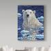 Trademark Fine Art 'Polar Bear Painting' Graphic Art Print on Wrapped Canvas in Blue/White | 19 H x 14 W x 2 D in | Wayfair ALI30244-C1419GG