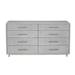 Interlude Alma 8 Drawer 60" W Solid Wood Double Dresser Wood in Gray | 33 H x 60 W x 18 D in | Wayfair 188097