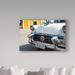 Trademark Fine Art 'Classic Car in Santa Clara 1' Photographic Print on Wrapped Canvas in Gray/White | 12 H x 19 W x 2 D in | Wayfair