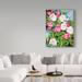 Trademark Fine Art 'Light Pink & Dark Tulips' Acrylic Painting Print on Wrapped Canvas in Blue/Green/Pink | 19 H x 14 W x 2 D in | Wayfair