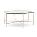 Joe Ruggiero Collection Athena Coffee Table Metal in Gray | 18 H x 43.38 W x 43.38 D in | Wayfair JR001-31-Glass